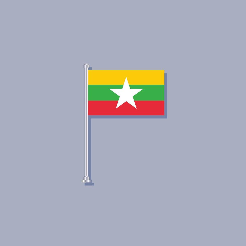 Illustration der Flaggenvorlage von Myanmar vektor