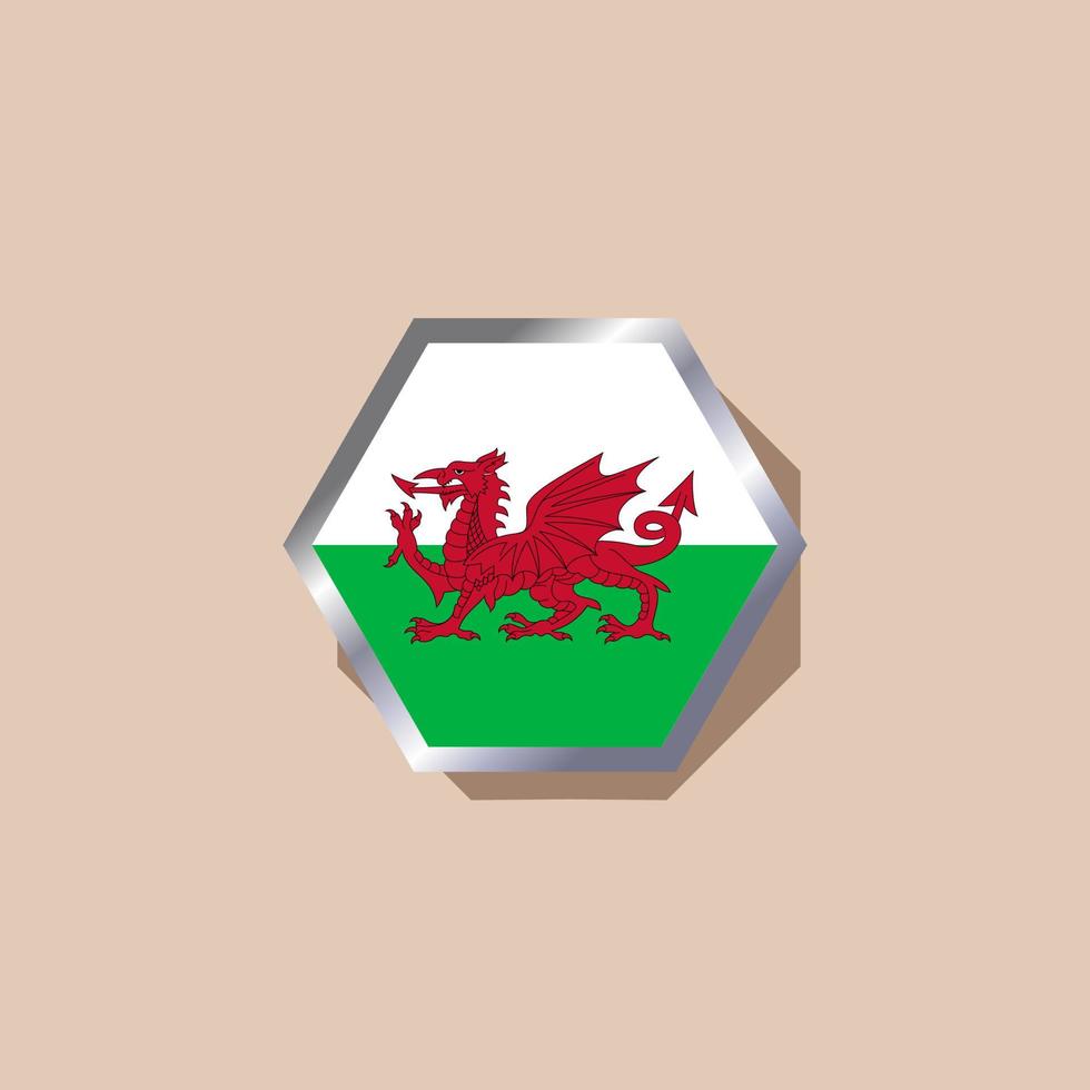 illustration av wales flagga mall vektor