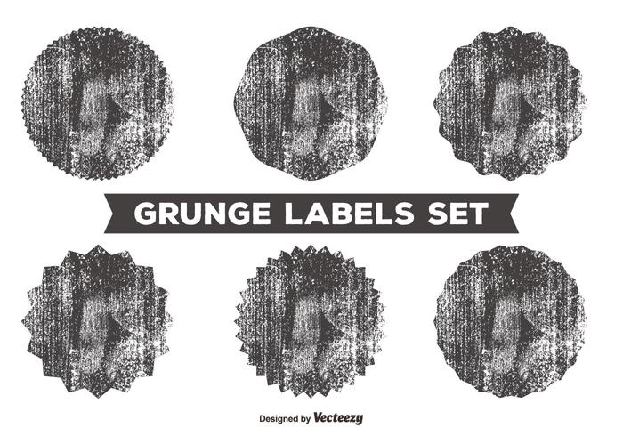 Unordentlich Grunge Label Set vektor