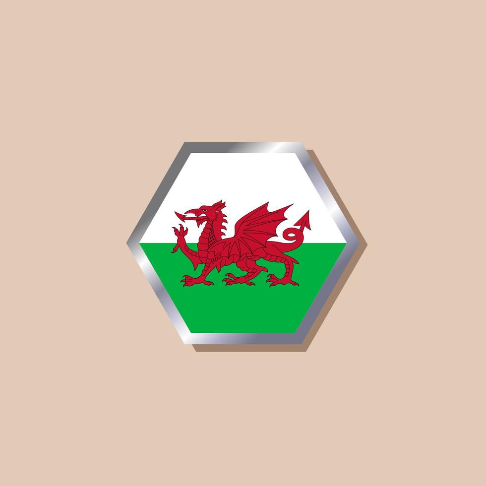 Illustration der Wales-Flaggenvorlage vektor