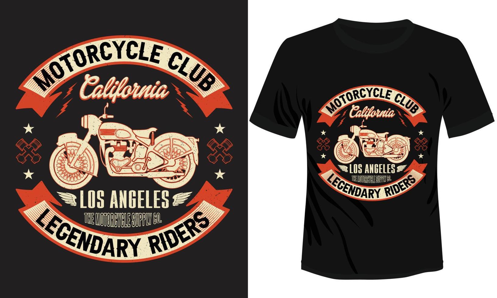 motorcykel klubb legendary ryttare t-shirt design vektor