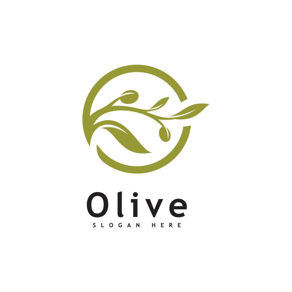 Olivenöl-Logo-Design-Vektor-Vorlage vektor