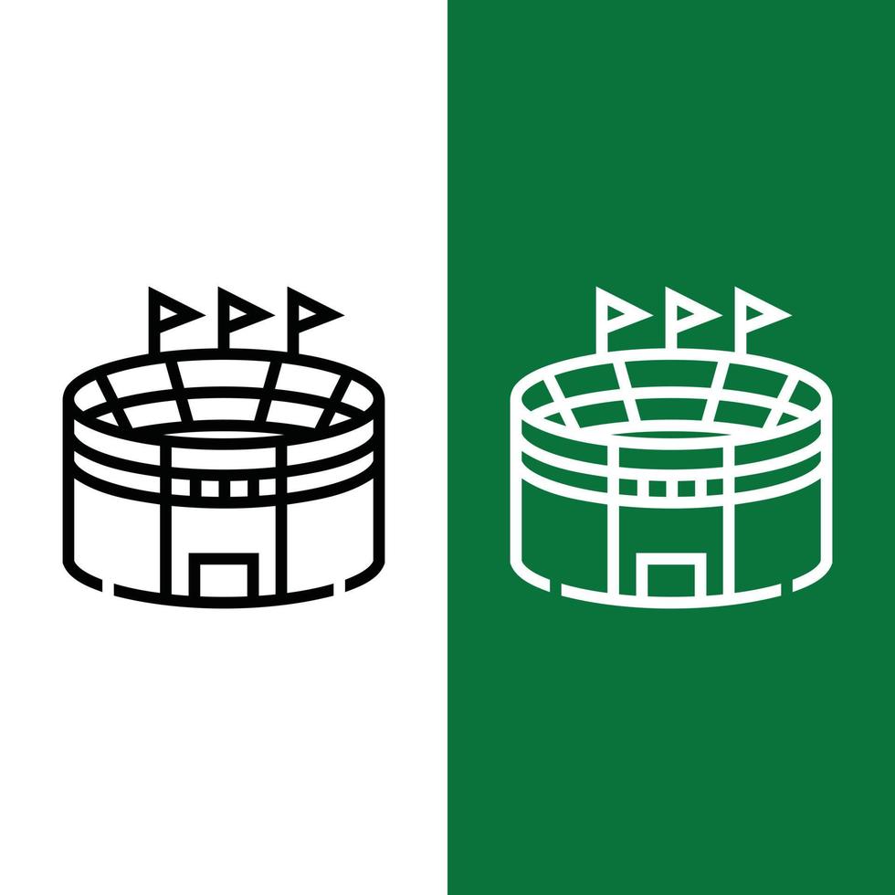 Fußball- oder Fußballstadion-Symbol-Logo im Umrissstil vektor