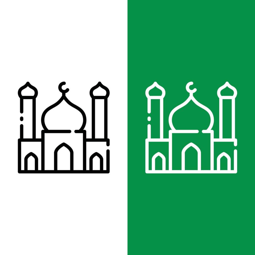 Vektorsymbol für das Gebäude der islamischen Moschee im Umrissstil vektor