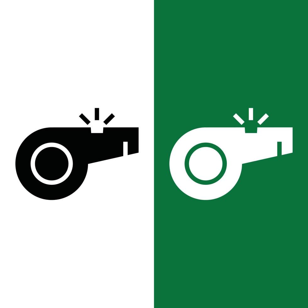 Fußball- oder Fußballpfeife-Symbol-Logo im Glyphen-Stil vektor