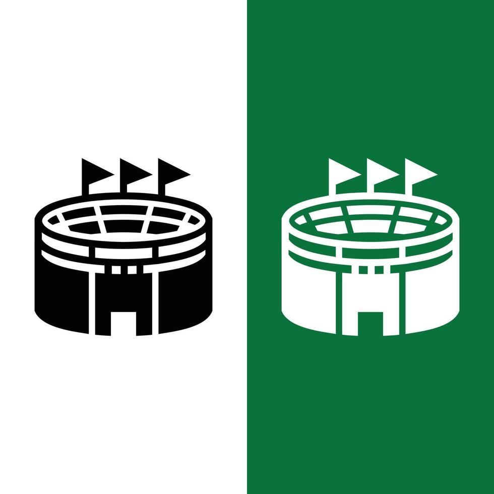 Fußball- oder Fußballstadion-Symbol-Logo im Glyphen-Stil vektor