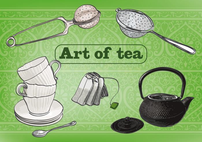Free Art of Tea Vektor Hintergrund