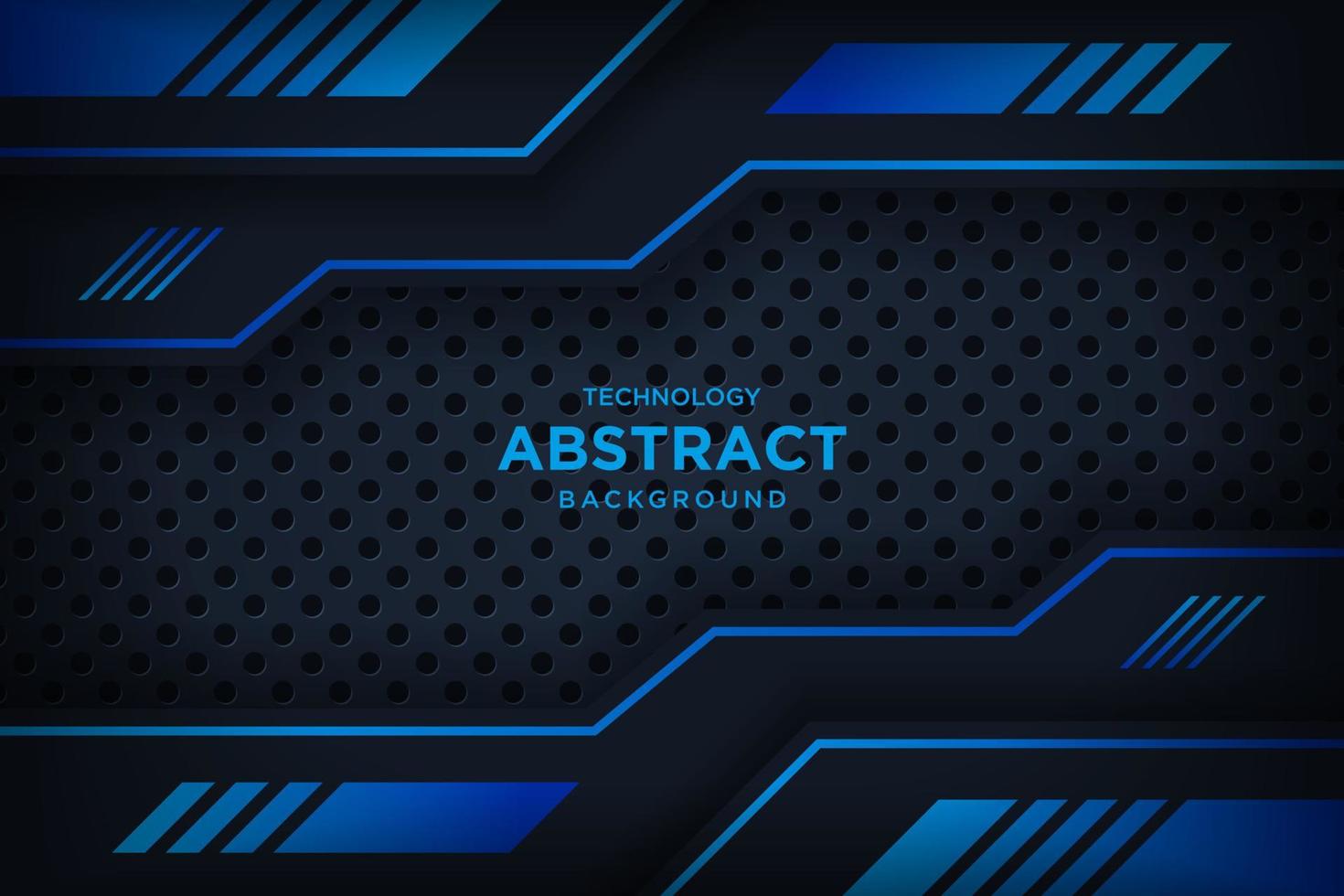 abstrakt 3d svart techno bakgrund överlappning skikten på mörk Plats med blå ljus effekt dekoration. vektor
