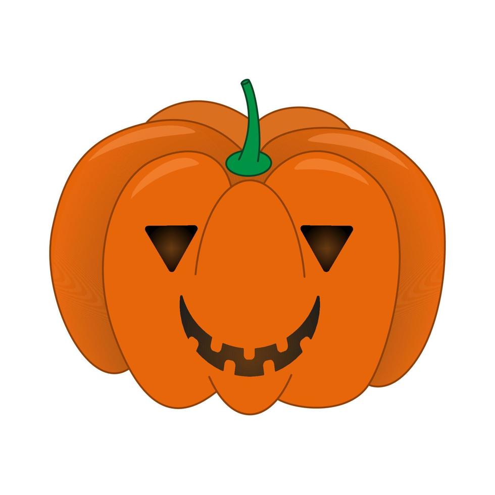 süßer kürbis mit lächeln für ihr design für den feiertag halloween. Vektor-Illustration isoliert auf weißem Hintergrund. vektor