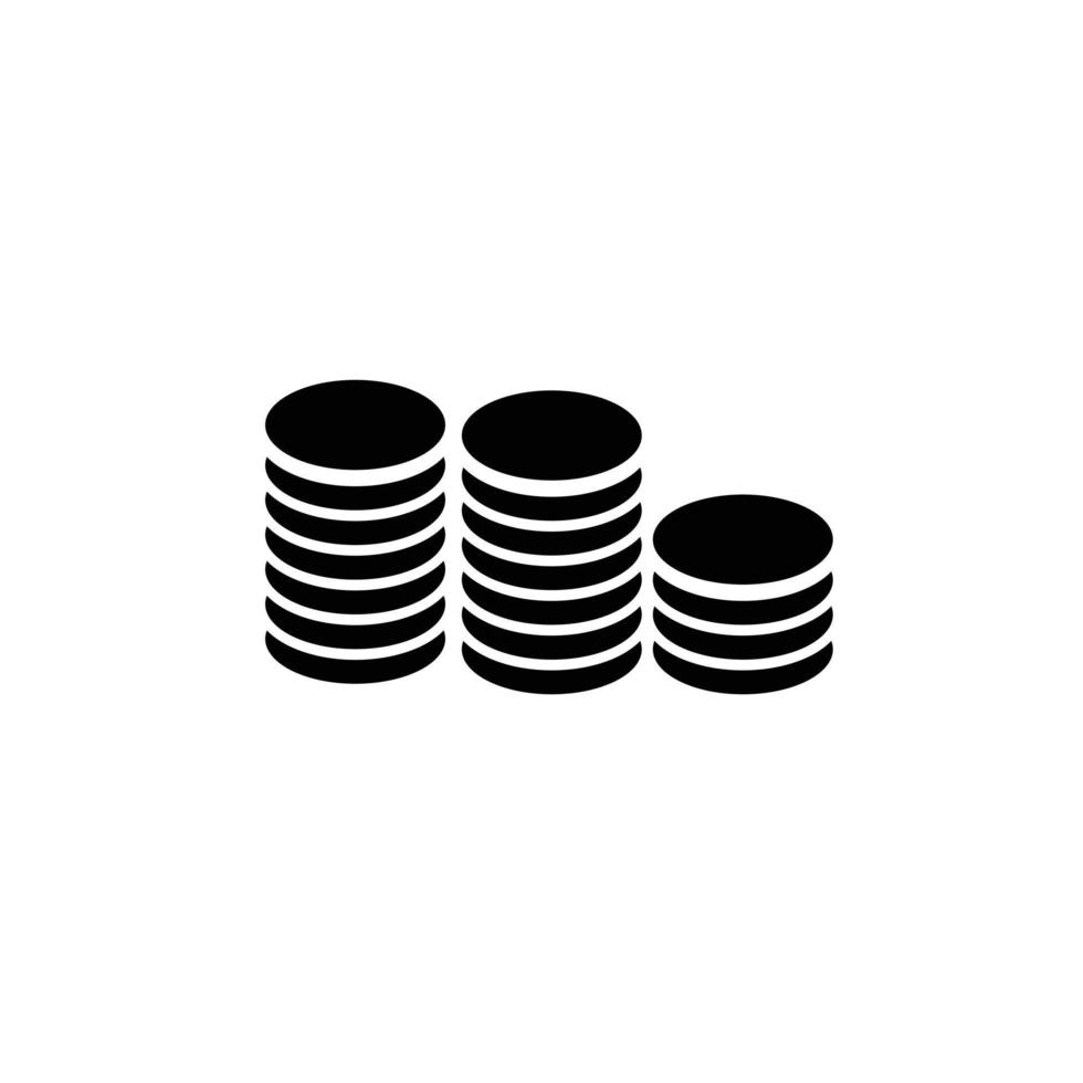 Stapel schwarzer Münzen. schwarze Münzen stapeln Vektorillustration pro Vektor
