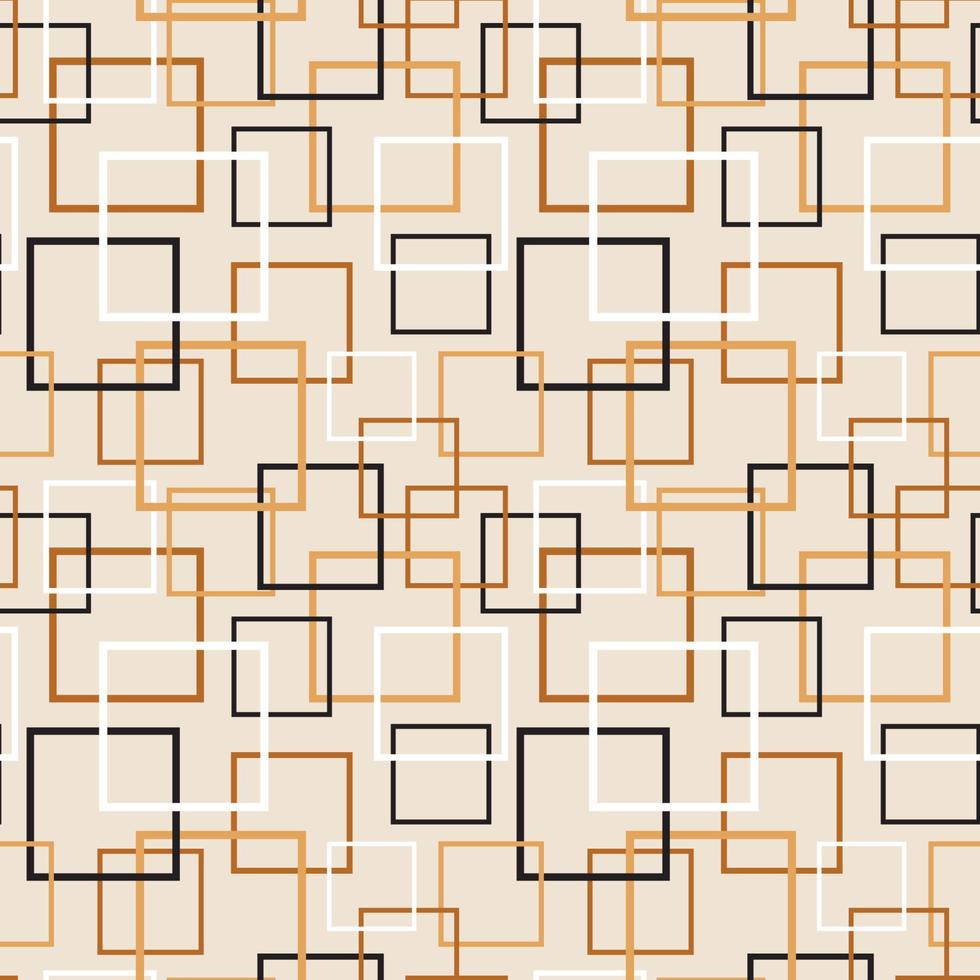 Nahtloses zufälliges Quadratmuster auf Beige. perfekt für bettwäsche, tischdecken, wachstücher oder schal textil design. vektor