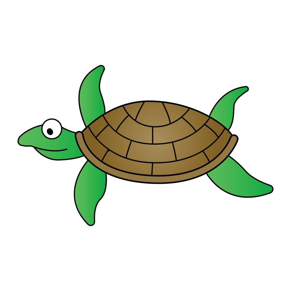 süß von Schildkröte auf Cartoon-Version vektor