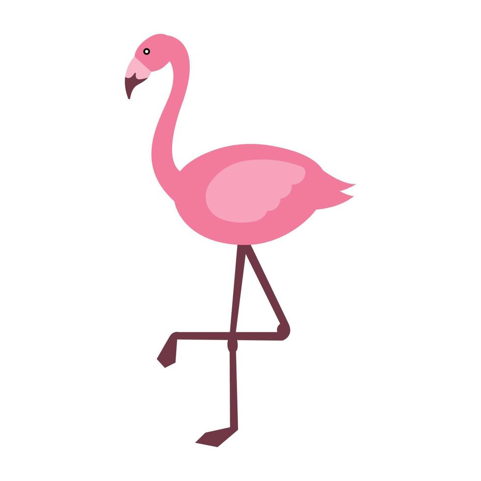 süß von flamingo auf cartoon-version vektor