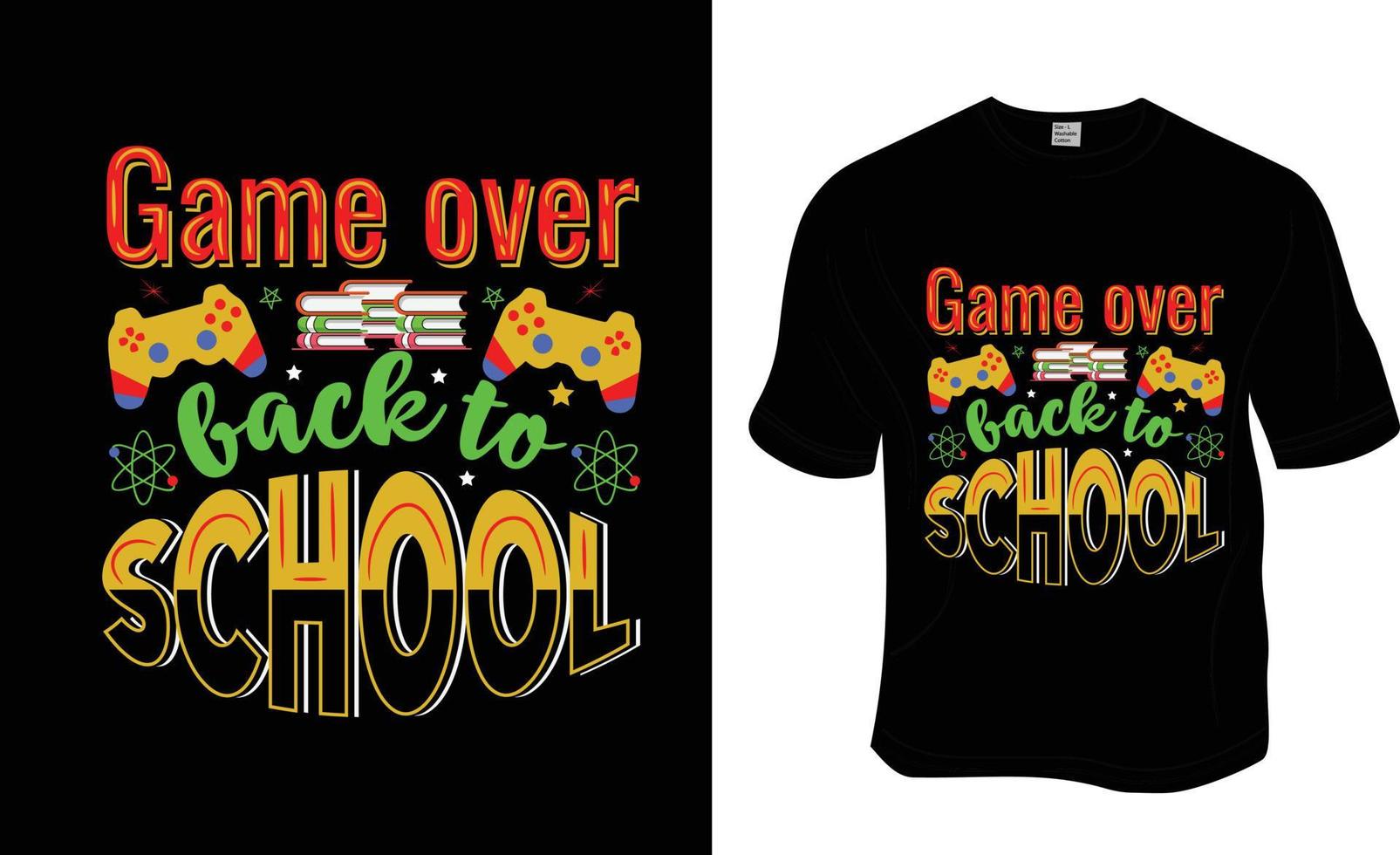 spel över tillbaka till skola redo till skriva ut för kläder, affisch, och illustration. modern, enkel, text t-shirt vektor. vektor