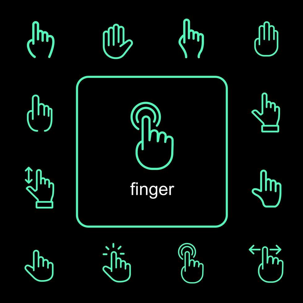 hand gest ikonuppsättning vektor