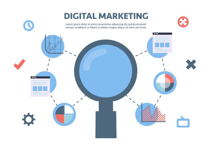 Free Flat Digital Marketing Vektor Hintergrund