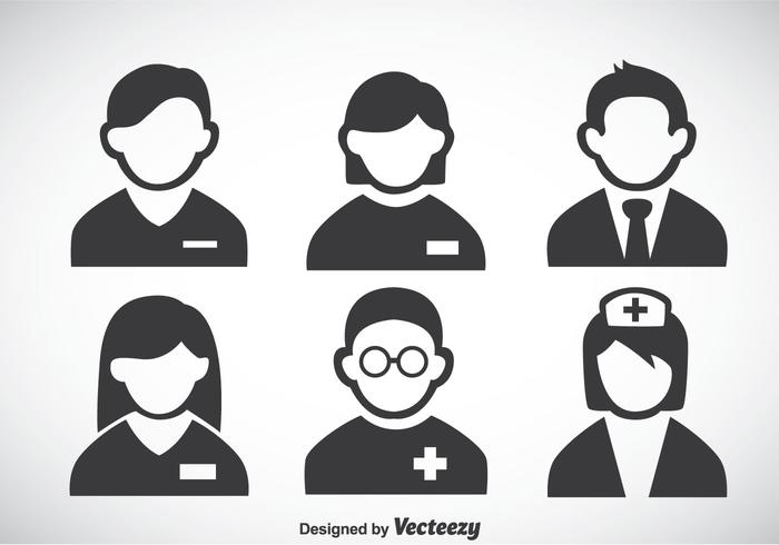 Krankenhaus Menschen Icons Vektor