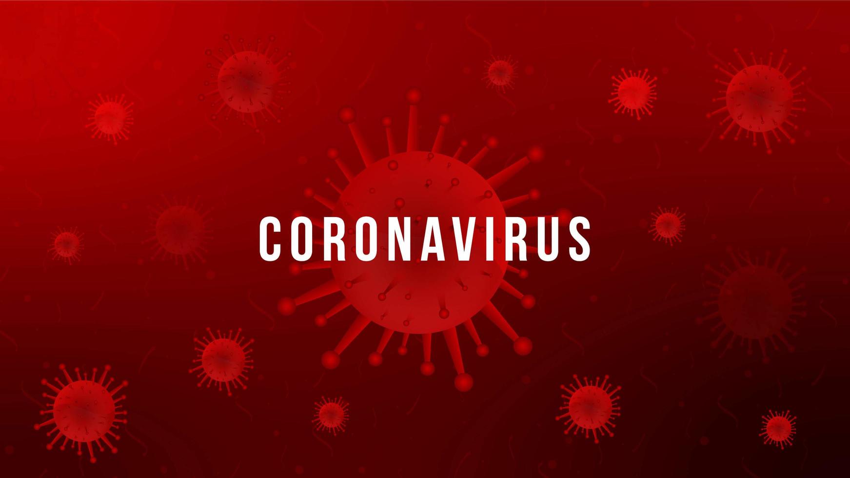 Coronavirus Red Virus Cell Design vektor