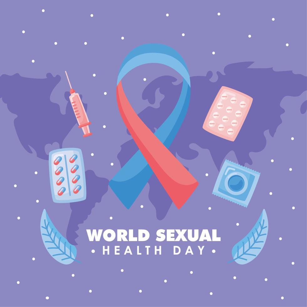 Postkarte zum Tag der sexuellen Gesundheit vektor