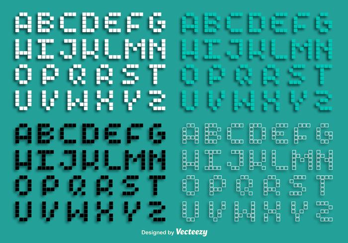 Vektor Pixel Alphabet Set