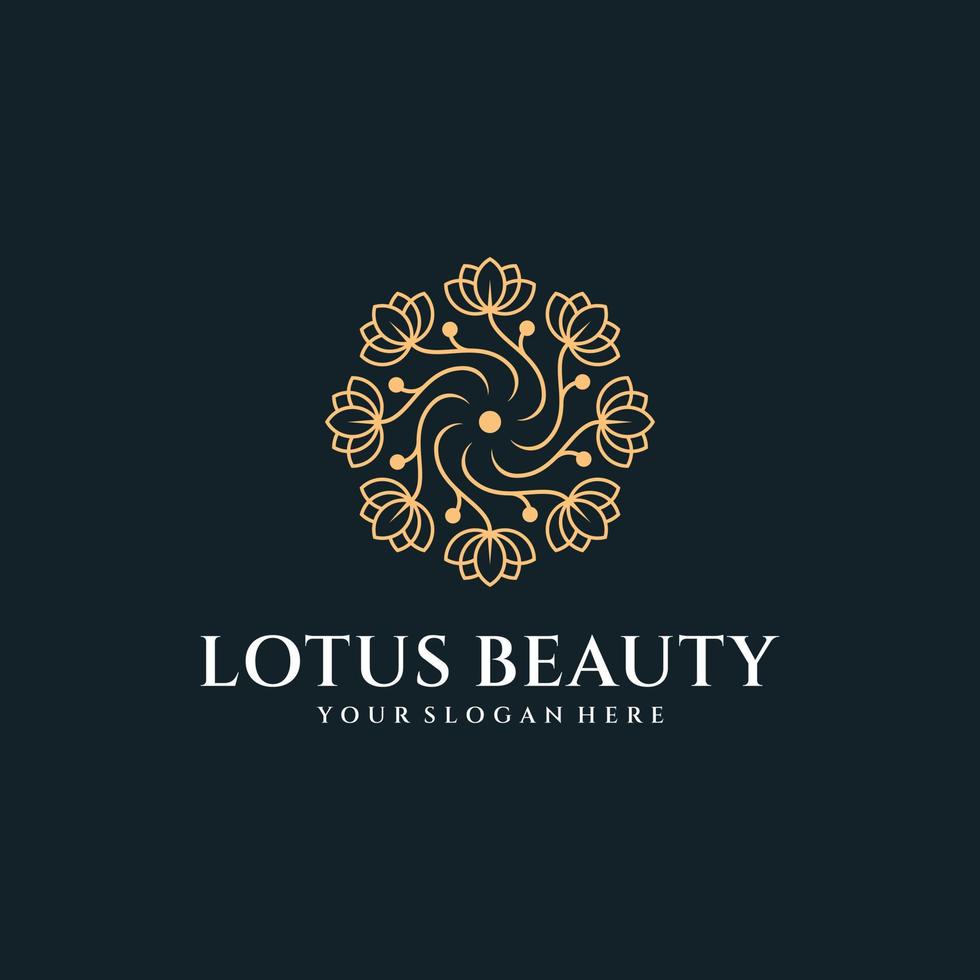 Beauty-Luxus-Lotus-Logo-Design-Vektor vektor