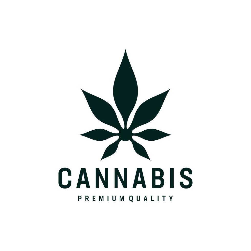 cannabis blad logotyp design vektor inspiration