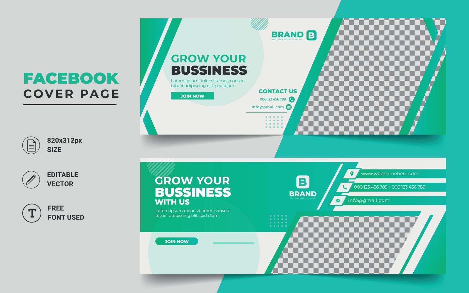 Corporate Business Social Media Design Facebook-Seitencover-Vorlage Web-Banner vektor