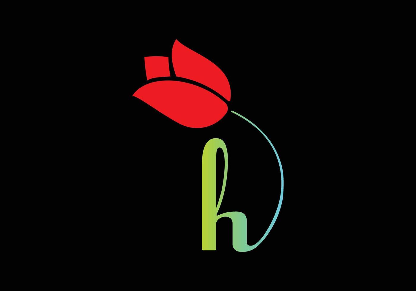 h-monogramme rosenlogo, luxuskosmetik-spa-schönheitsvektorvorlage vektor