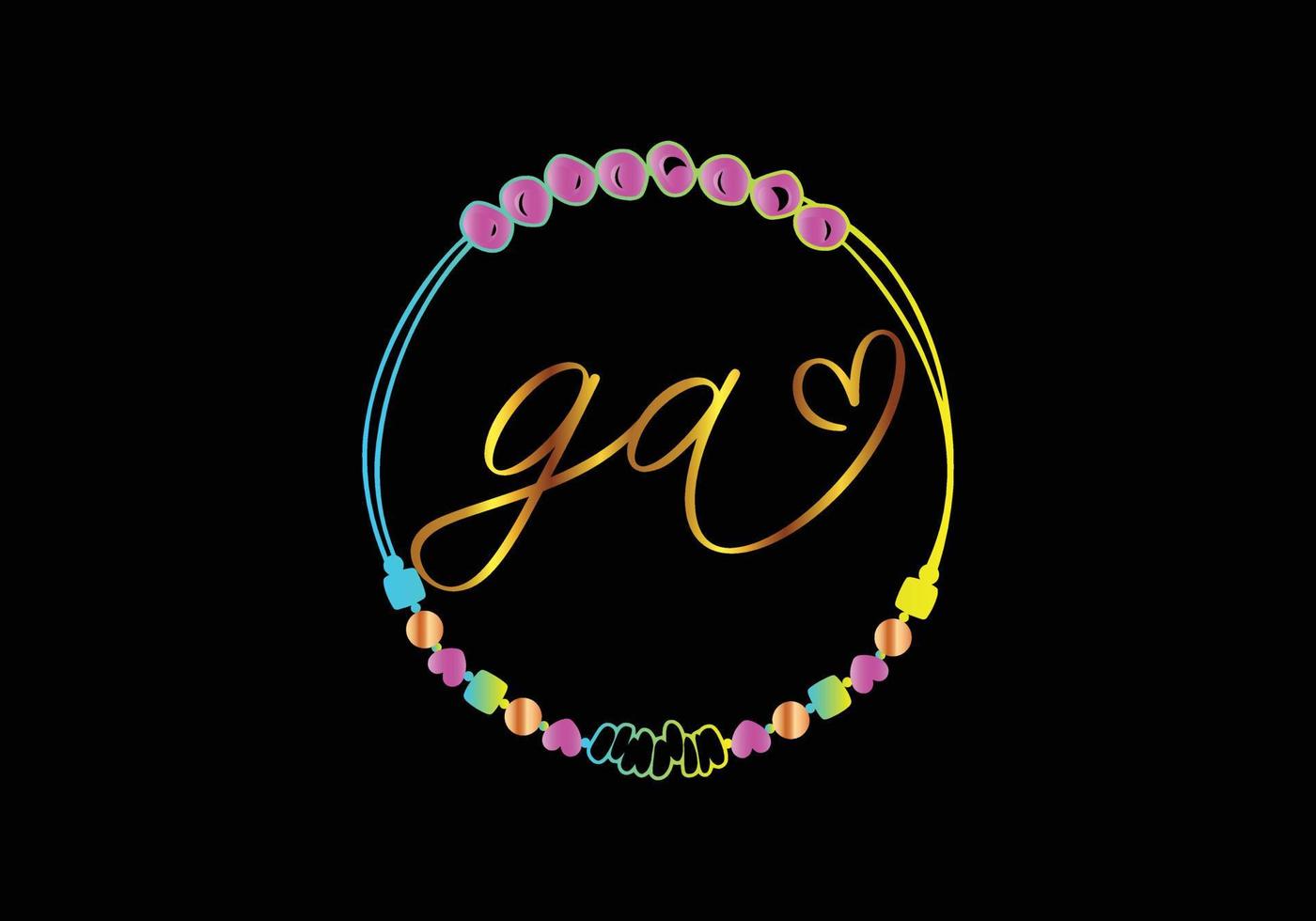 ga monogram armband design, Smycken, bröllop vektor mall