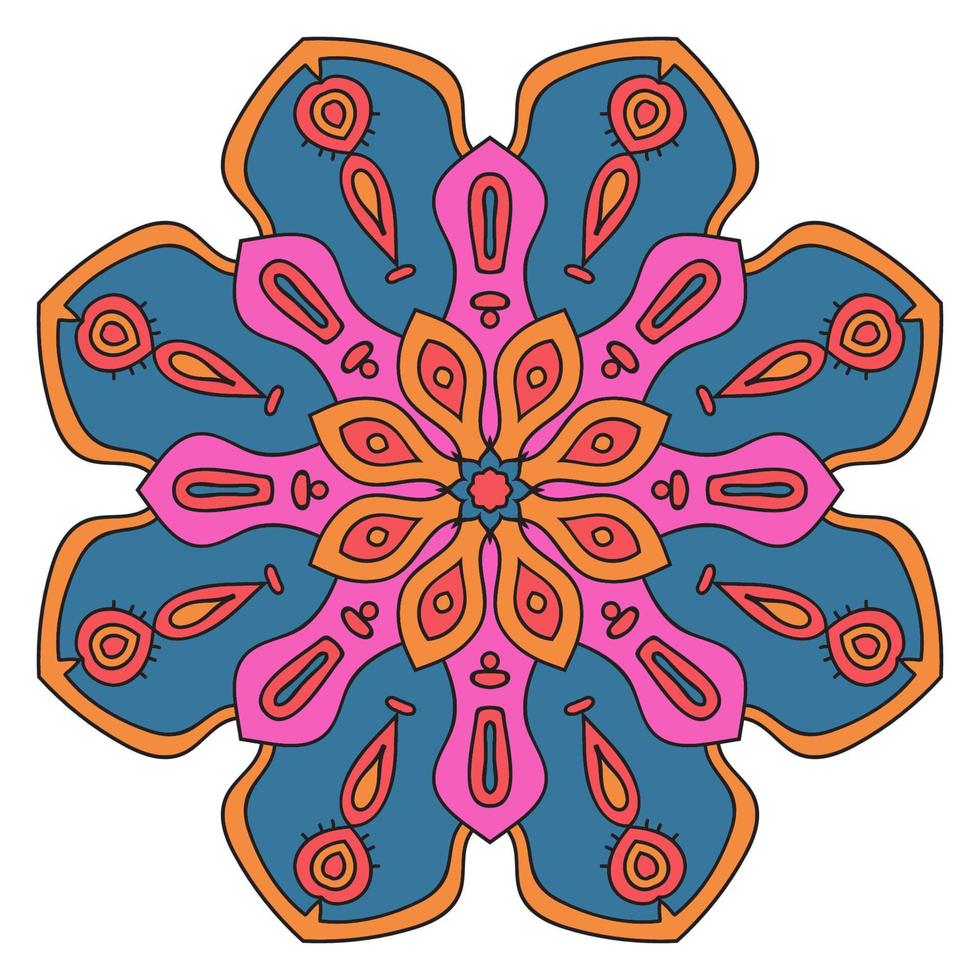 süße Mandalas. dekorative runde Doodle-Blume isoliert auf weißem Hintergrund. geometrische dekorative Ornamente im ethnisch-orientalischen Stil. vektor