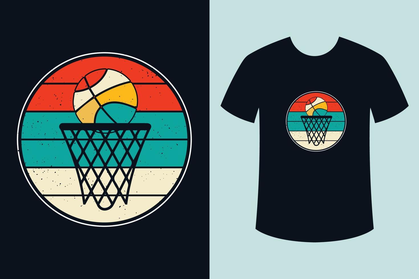 basketboll vektor illustration, sporter t skjorta design, retro årgång t skjorta design med basketboll illustration