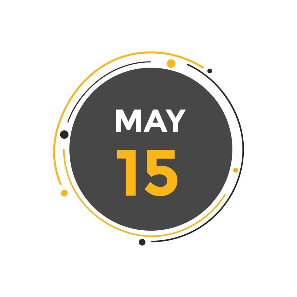 15. Mai Kalendererinnerung. 15. mai tägliche kalendersymbolvorlage. Kalender 15. Mai Icon-Design-Vorlage. Vektor-Illustration vektor