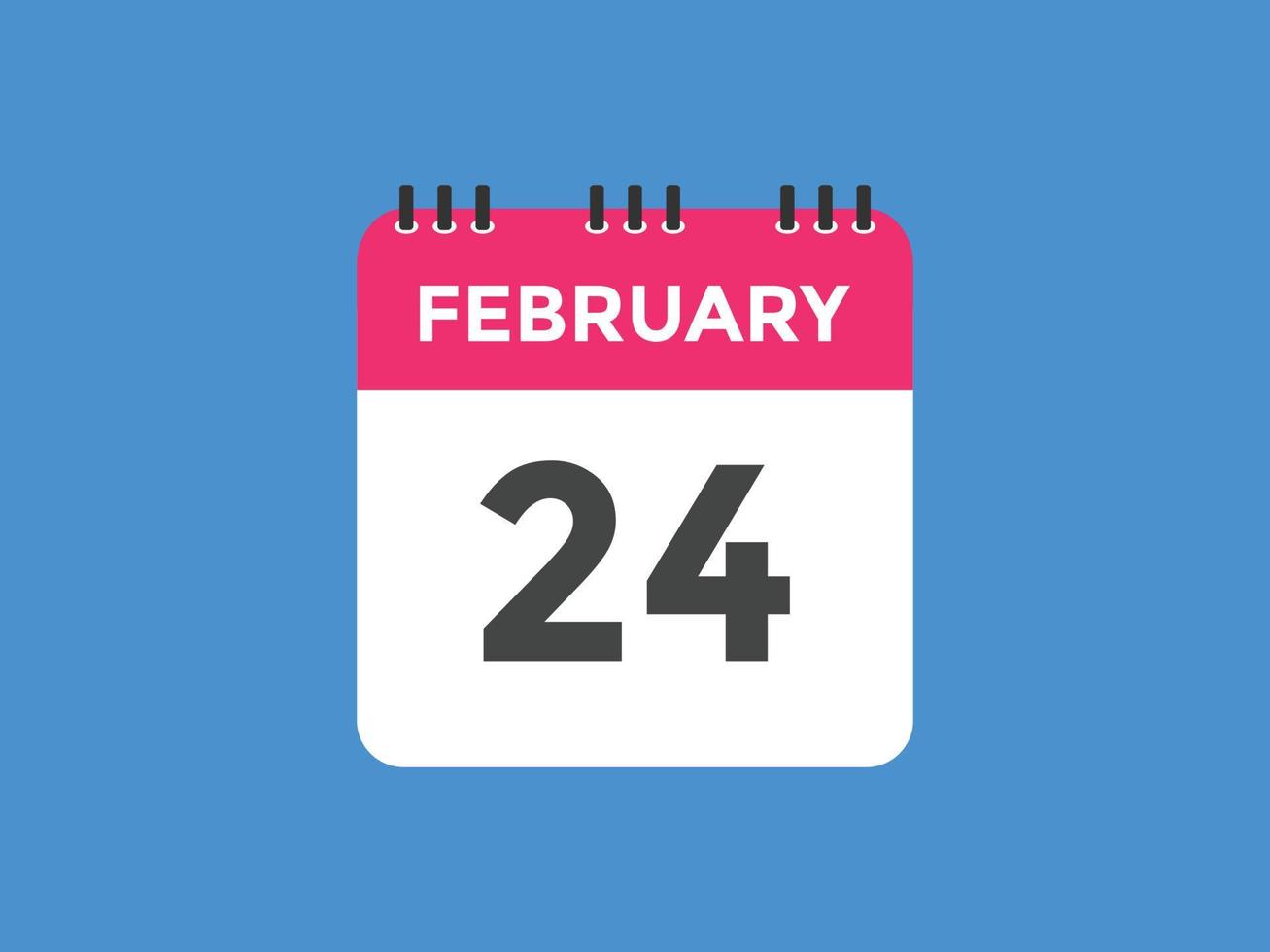 24. Februar Kalendererinnerung. 24. februar tägliche kalendersymbolvorlage. Kalender 24. Februar Icon-Design-Vorlage. Vektor-Illustration vektor
