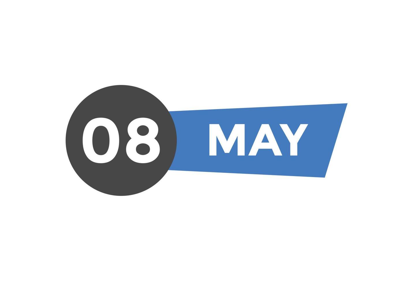 Maj 8 kalender påminnelse. 8:e Maj dagligen kalender ikon mall. kalender 8:e Maj ikon design mall. vektor illustration
