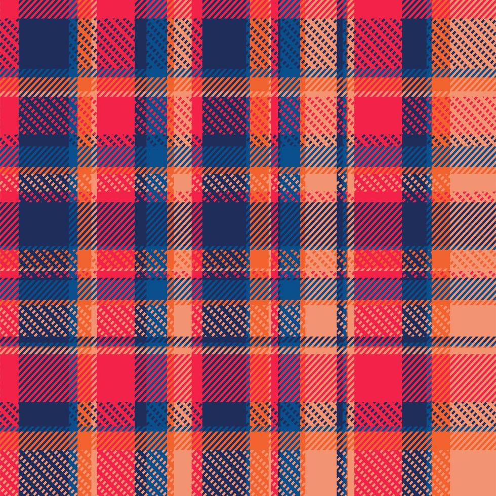 blå , orange och rosa skottland tartan tyg sömlös mönster för kläder eller tapet, tryckbar pläd tartan textil- i mörk färger vektor