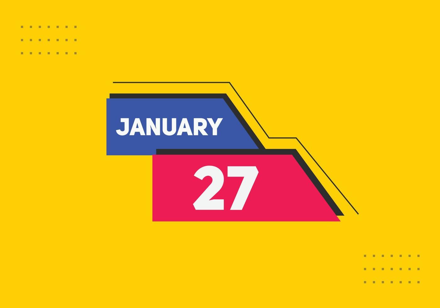 27. januar kalender erinnerung. 27. januar tägliche kalendersymbolvorlage. Kalender 27. Januar Icon-Design-Vorlage. Vektor-Illustration vektor