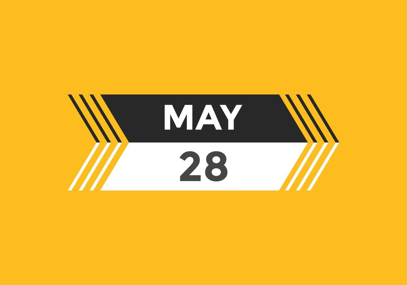 28. mai kalender erinnerung. 28. mai tägliche kalendersymbolvorlage. Kalender 28. Mai Icon-Design-Vorlage. Vektor-Illustration vektor