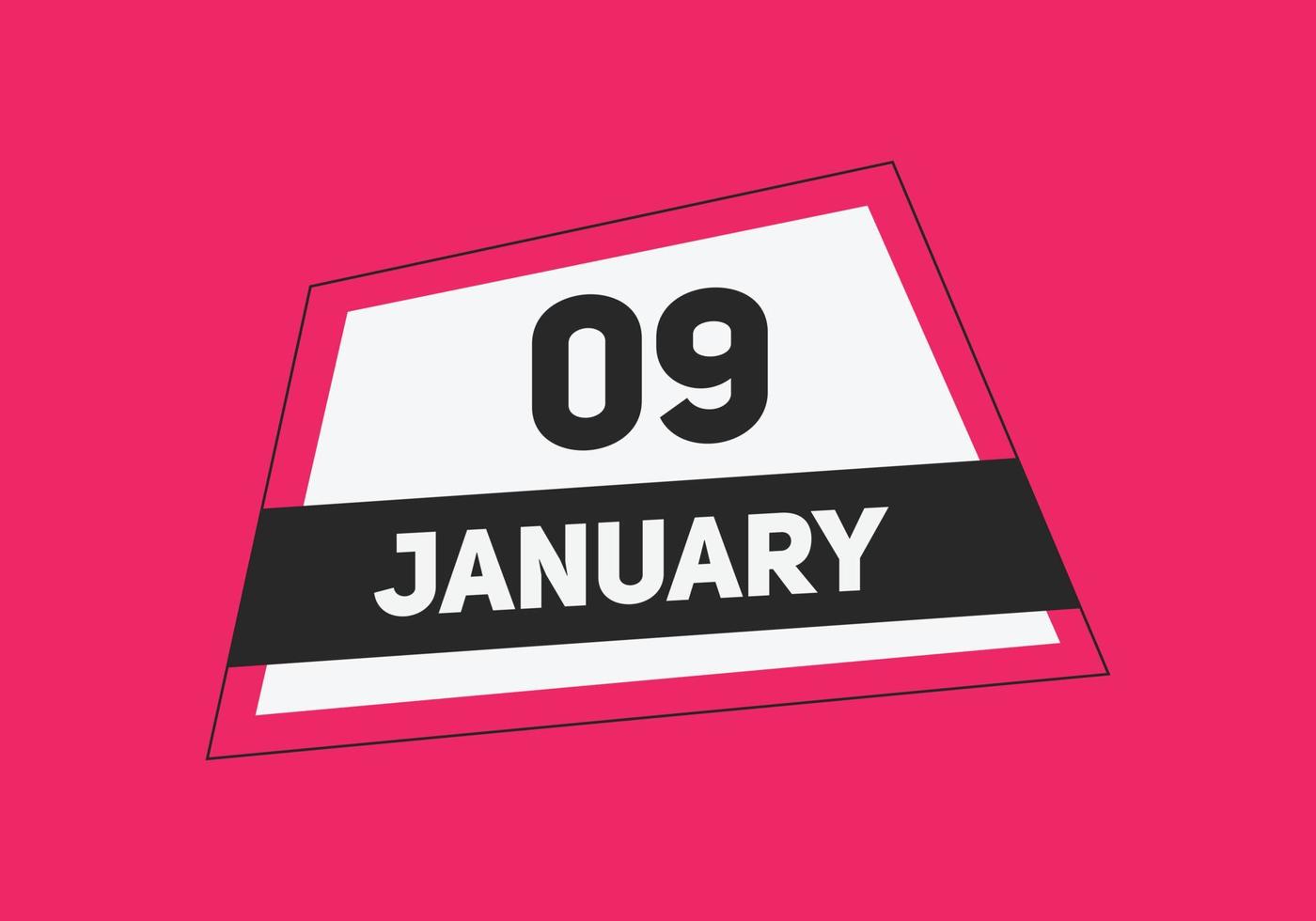 Kalendererinnerung am 9. januar. 9. januar tägliche kalendersymbolvorlage. Kalender 9. Januar Icon-Design-Vorlage. Vektor-Illustration vektor