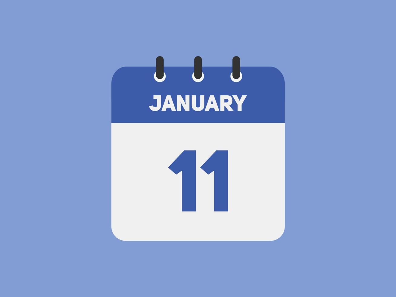 11. januar kalender erinnerung. 11. januar tägliche kalendersymbolvorlage. Kalender 11. Januar Icon-Design-Vorlage. Vektor-Illustration vektor