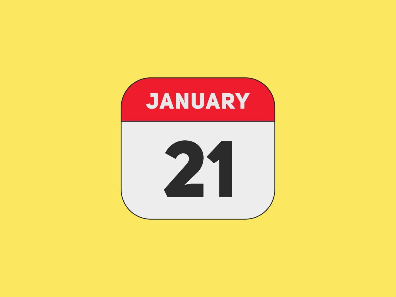 21. januar kalender erinnerung. 21. januar tägliche kalendersymbolvorlage. Kalender 21. Januar Icon-Design-Vorlage. Vektor-Illustration vektor