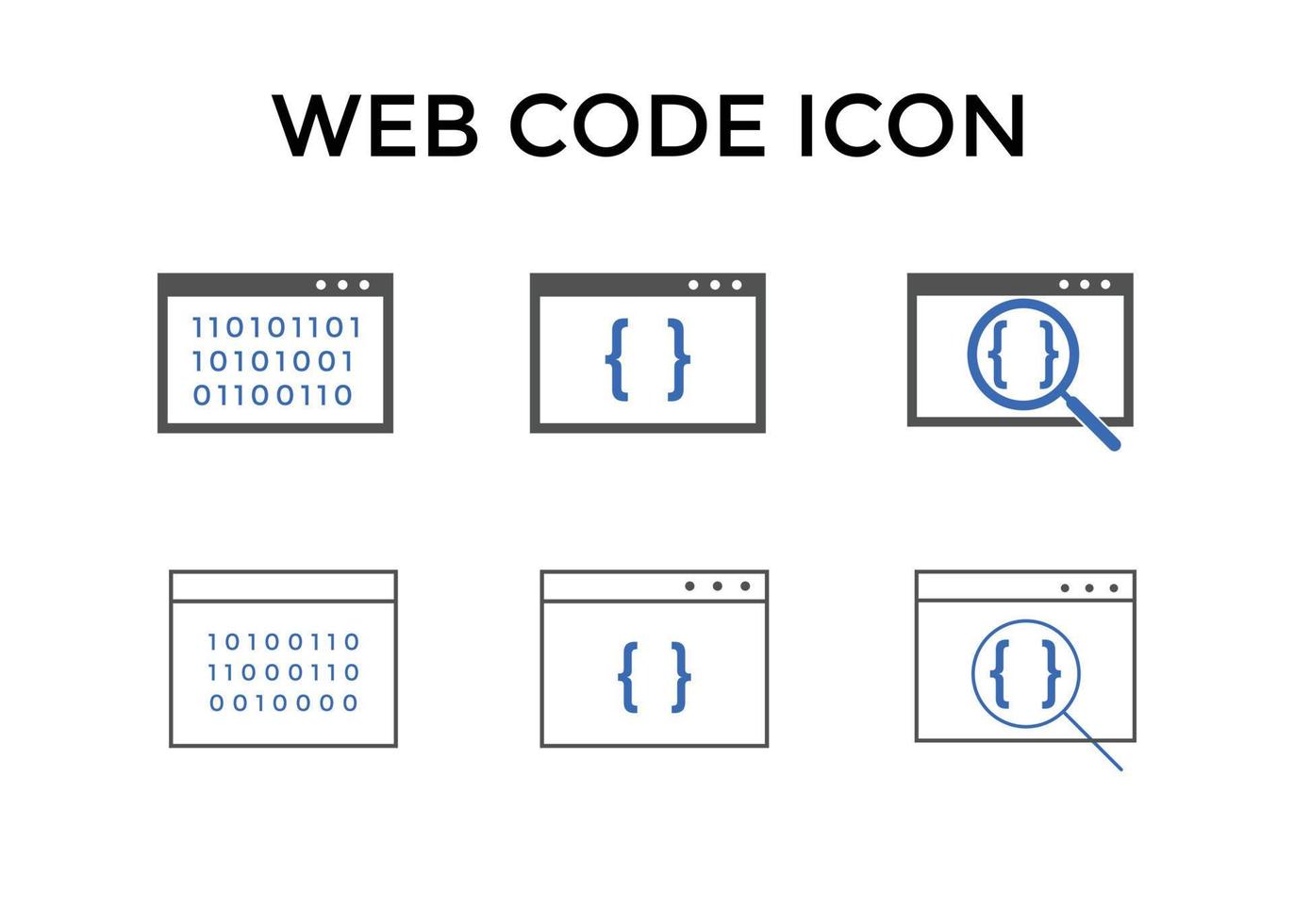 webb koda ikoner. hemsida kodning ikon symbol vektor