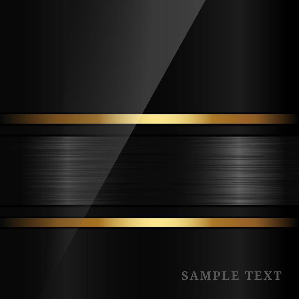 svart metallisk blank textur med guld accenter vektor