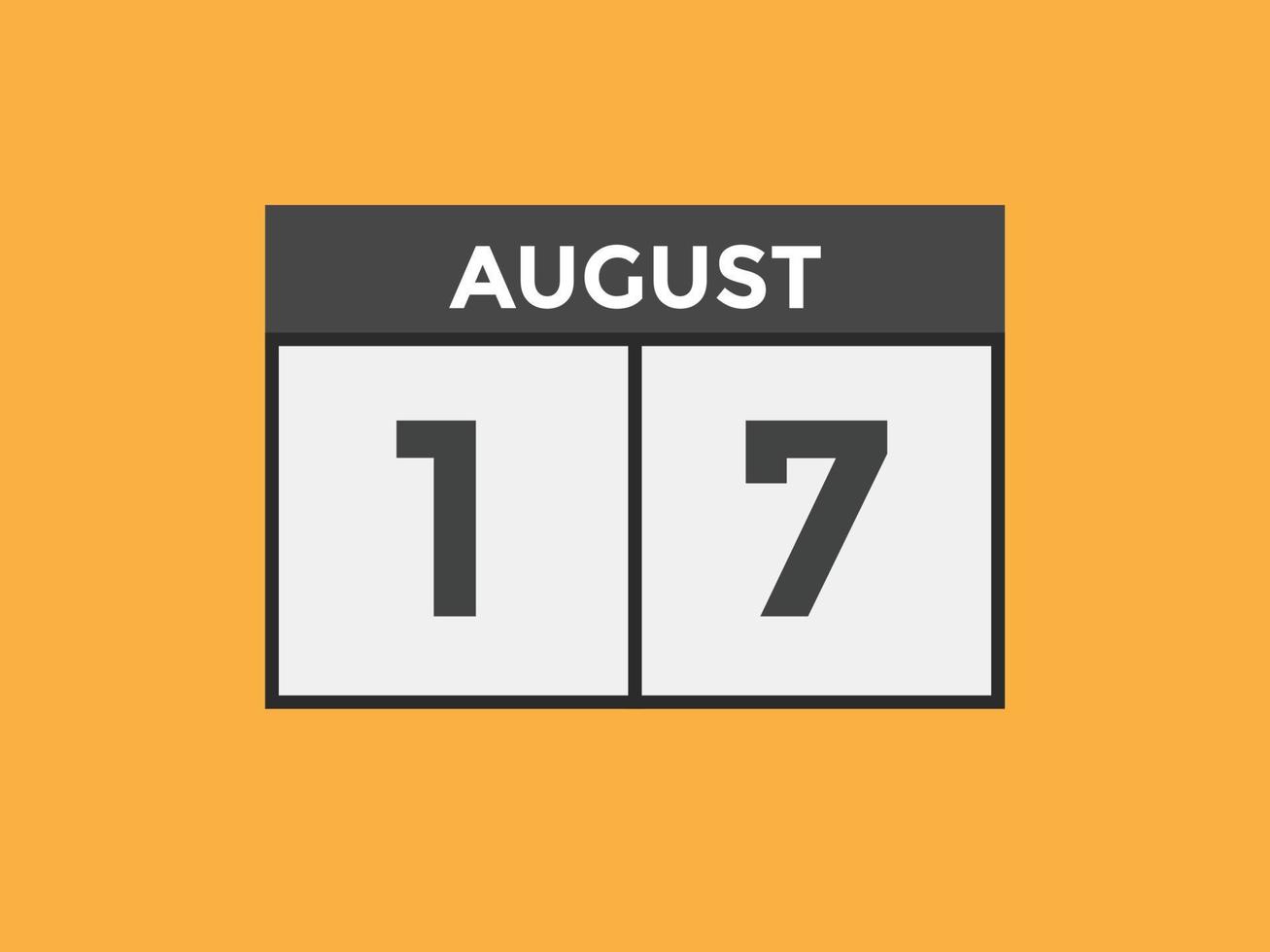 augusti 7 kalender påminnelse. 7:e augusti dagligen kalender ikon mall. kalender 7:e augusti ikon design mall. vektor illustration