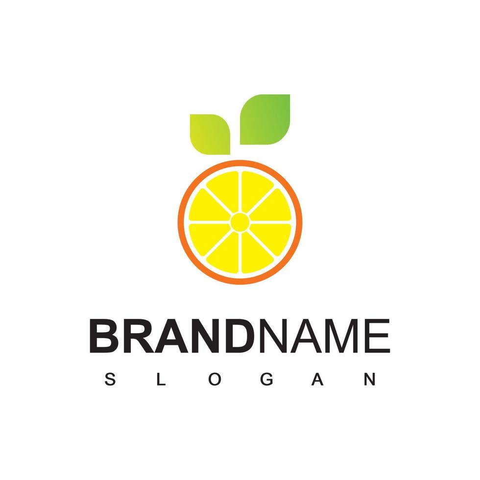 Orangenfrucht-Logo-Vorlage vektor