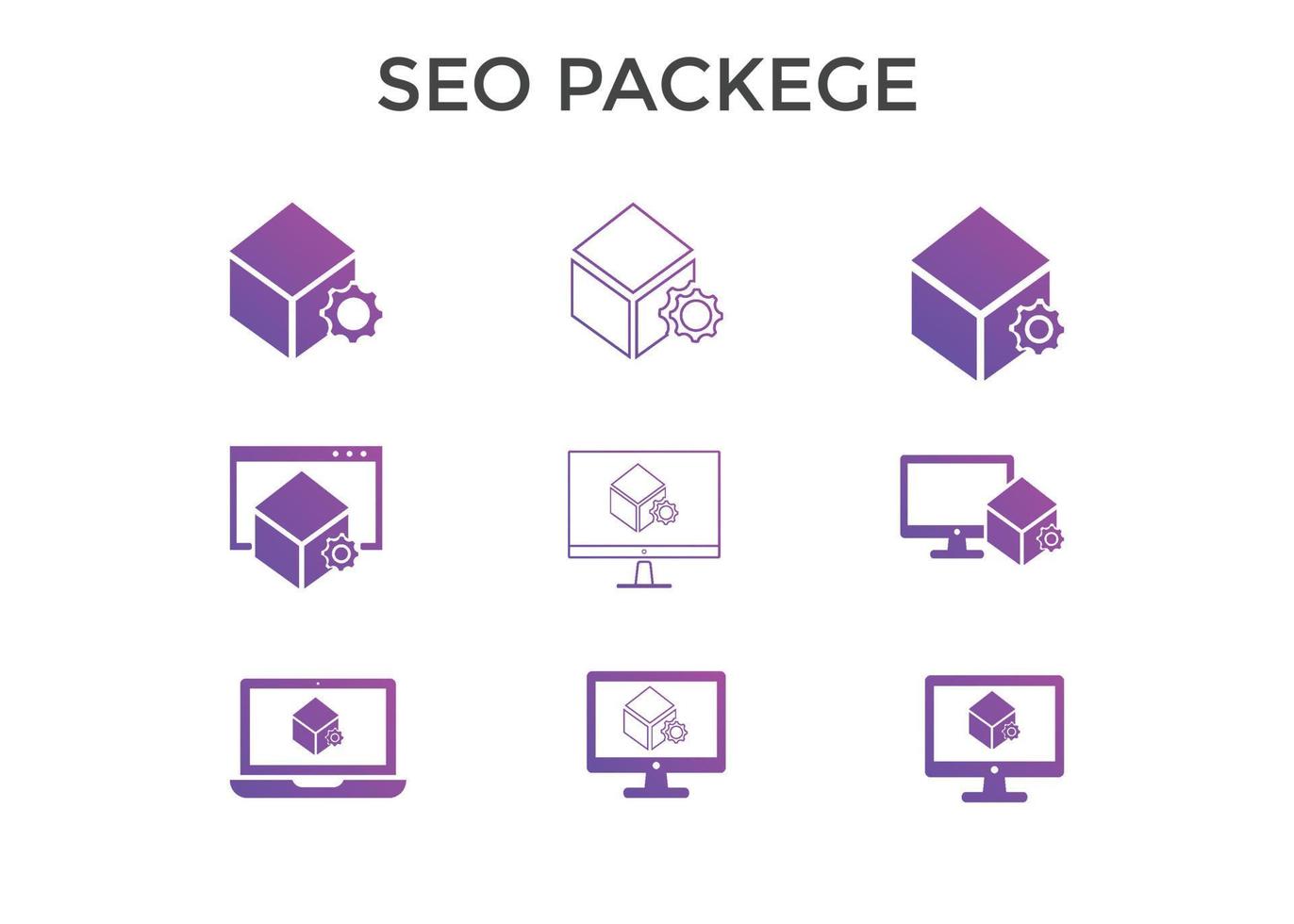 SEO-Paket-Symbol-Vektor-Illustration. konzept für seo und website vektor