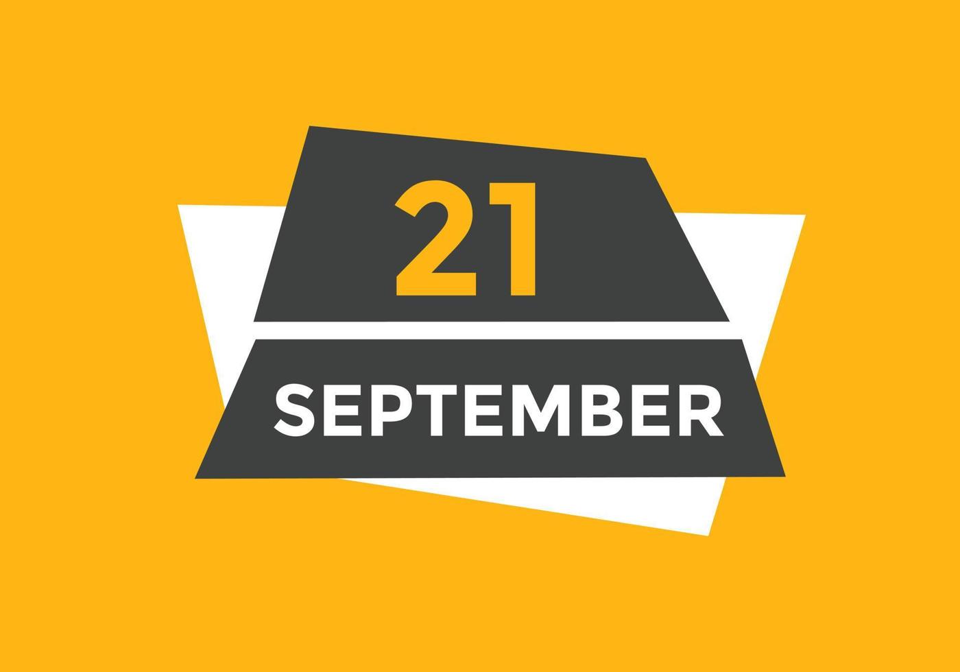 september 21 kalender påminnelse. 21: e september dagligen kalender ikon mall. kalender 21: e september ikon design mall. vektor illustration
