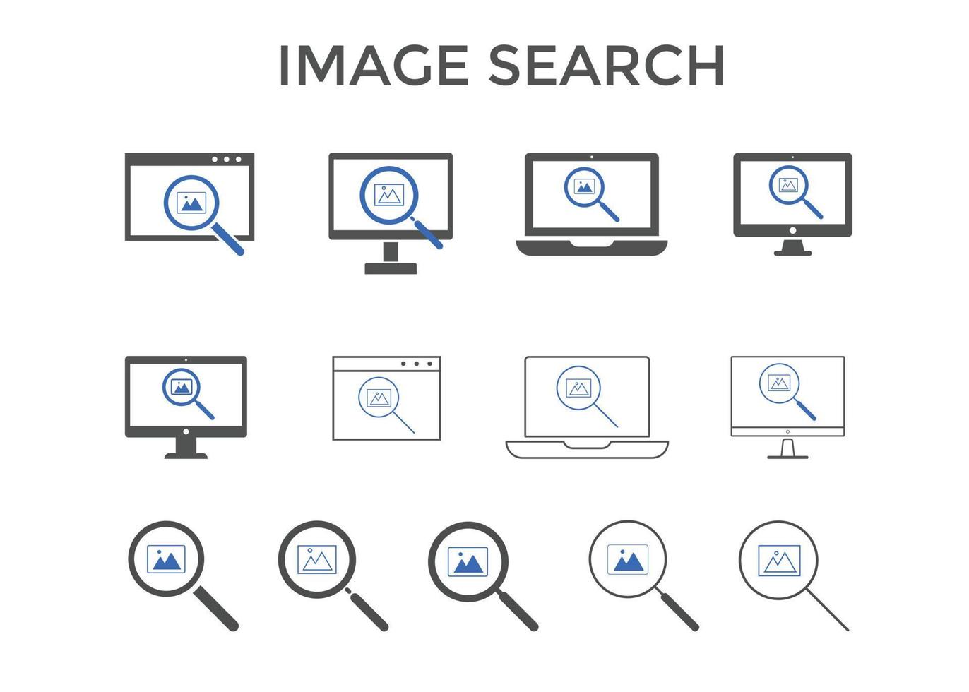 uppsättning av Sök bild ikon vektor illustration. bild, kamera ikon