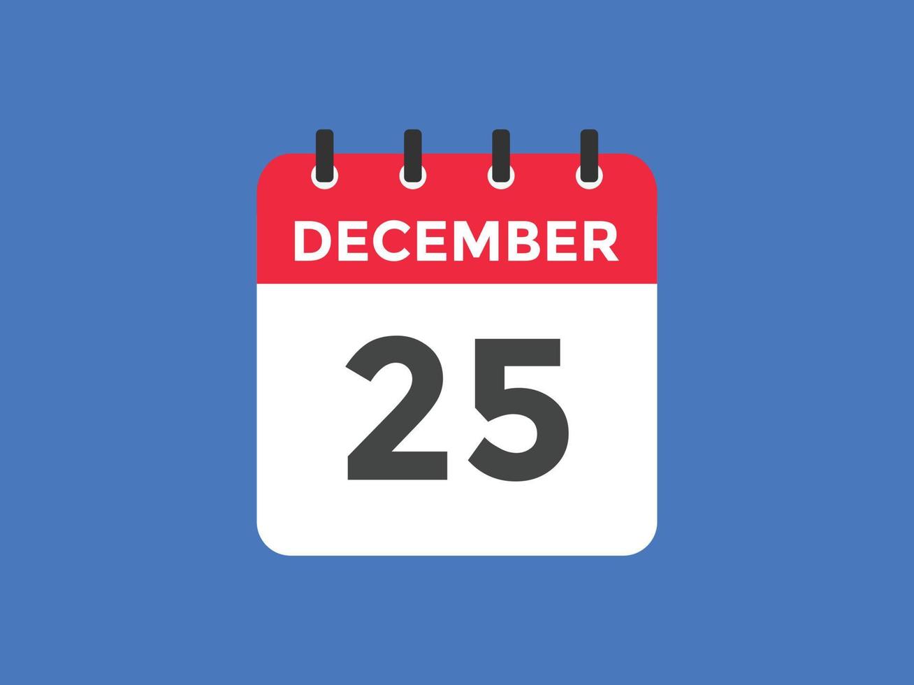 25. dezember kalendererinnerung. 25. dezember tägliche kalendersymbolvorlage. Kalender 25. Dezember Icon-Design-Vorlage. Vektor-Illustration vektor