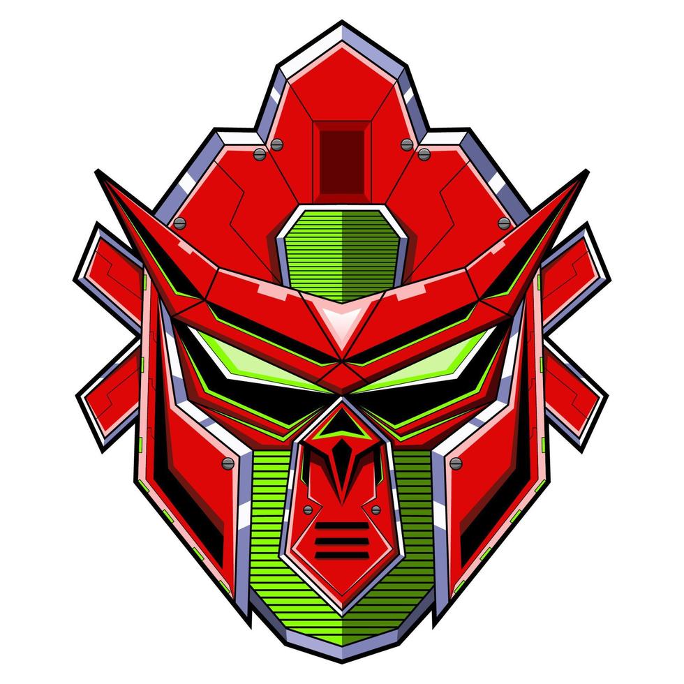 Roboterkopf-Maskottchen-Logo-Design vektor