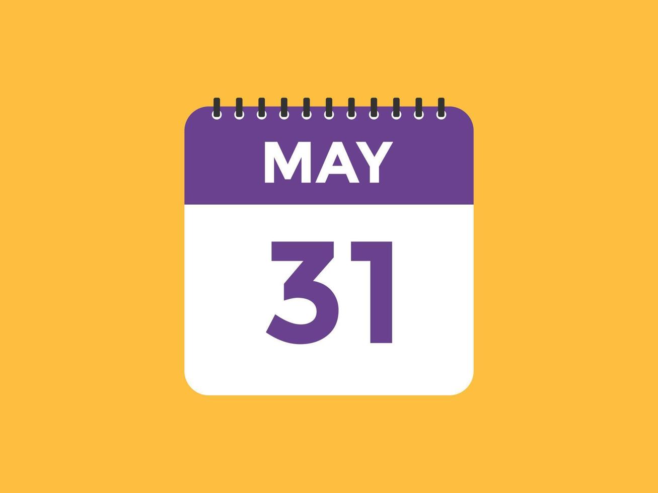 31. mai kalender erinnerung. 31. mai tägliche kalendersymbolvorlage. Kalender 31. Mai Icon-Design-Vorlage. Vektor-Illustration vektor